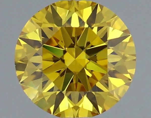 0.45ct Round Lab Grown Diamond (Colour Fancy Vivid Yellow, Clarity VVS1, Cut ID, IGI Certified)