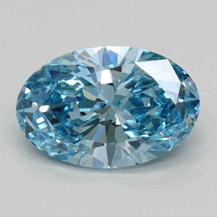 0.57ct Oval Lab Grown Diamond (Colour Fancy Vivid Blue, Clarity VS1, IGI Certified)