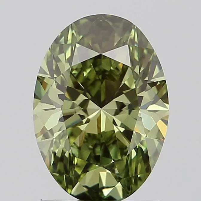 1.04ct Oval Lab Grown Diamond (Colour Fancy Vivid Green, Clarity VS1, IGI Certified)
