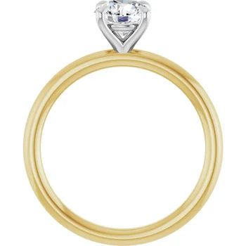 1 CT Two-Tone Round Solitaire Engagement Ring – 14K Yellow & White Gold | GIA Certified
