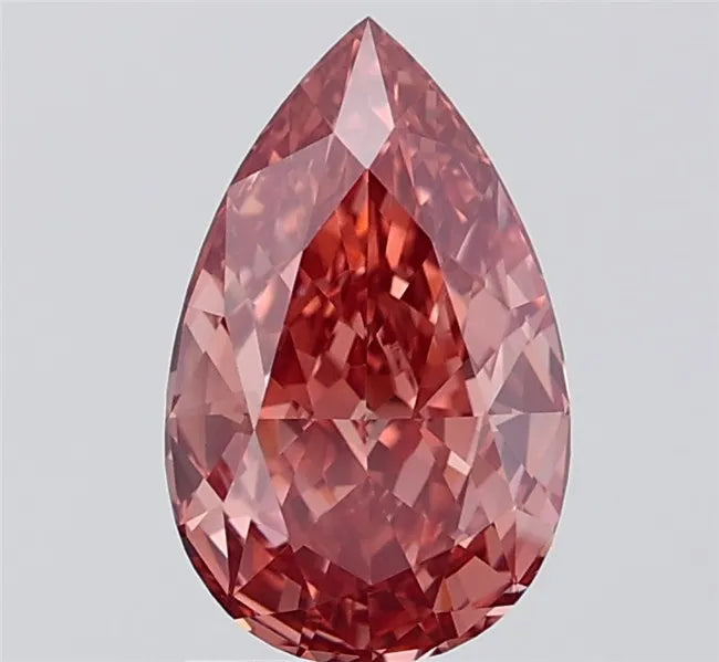 2.02ct Pear Lab Grown Diamond (Colour Fancy Vivid Brownish Pink, Clarity VVS2, IGI Certified)