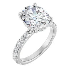 3.5 ct Oval Accented Engagement Ring 14K white gold