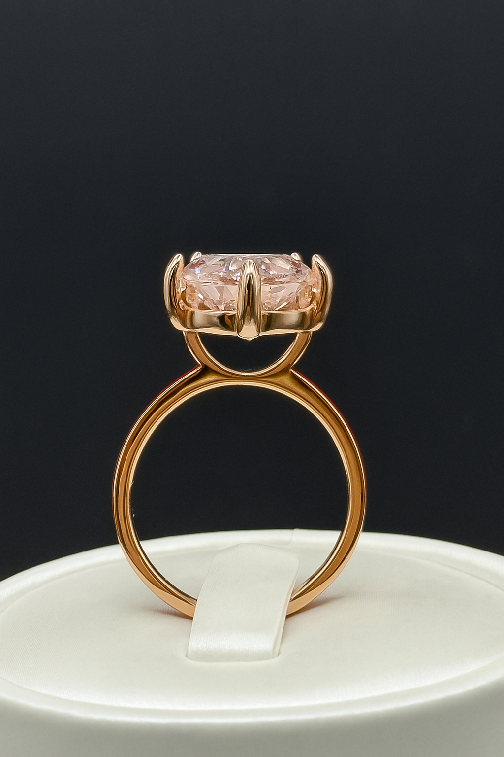 The Empress- 10ct Vivid Pink Enamel Finish Engagement Ring
