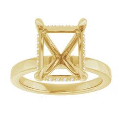 14K Yellow Radiant/Emerald Engagement Ring Mounting