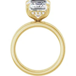 14K Yellow Radiant/Emerald Engagement Ring Mounting