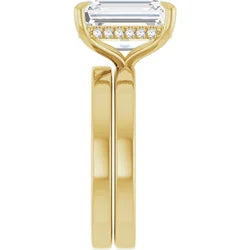 14K Yellow Radiant/Emerald Engagement Ring Mounting