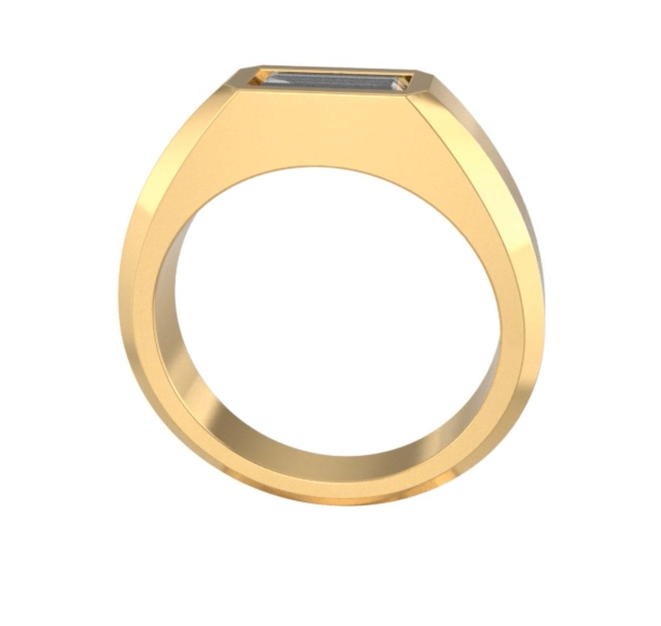 East West Set Baguette Ring – 14KT Yellow Gold, 1 ct Lab Grown Diamond
