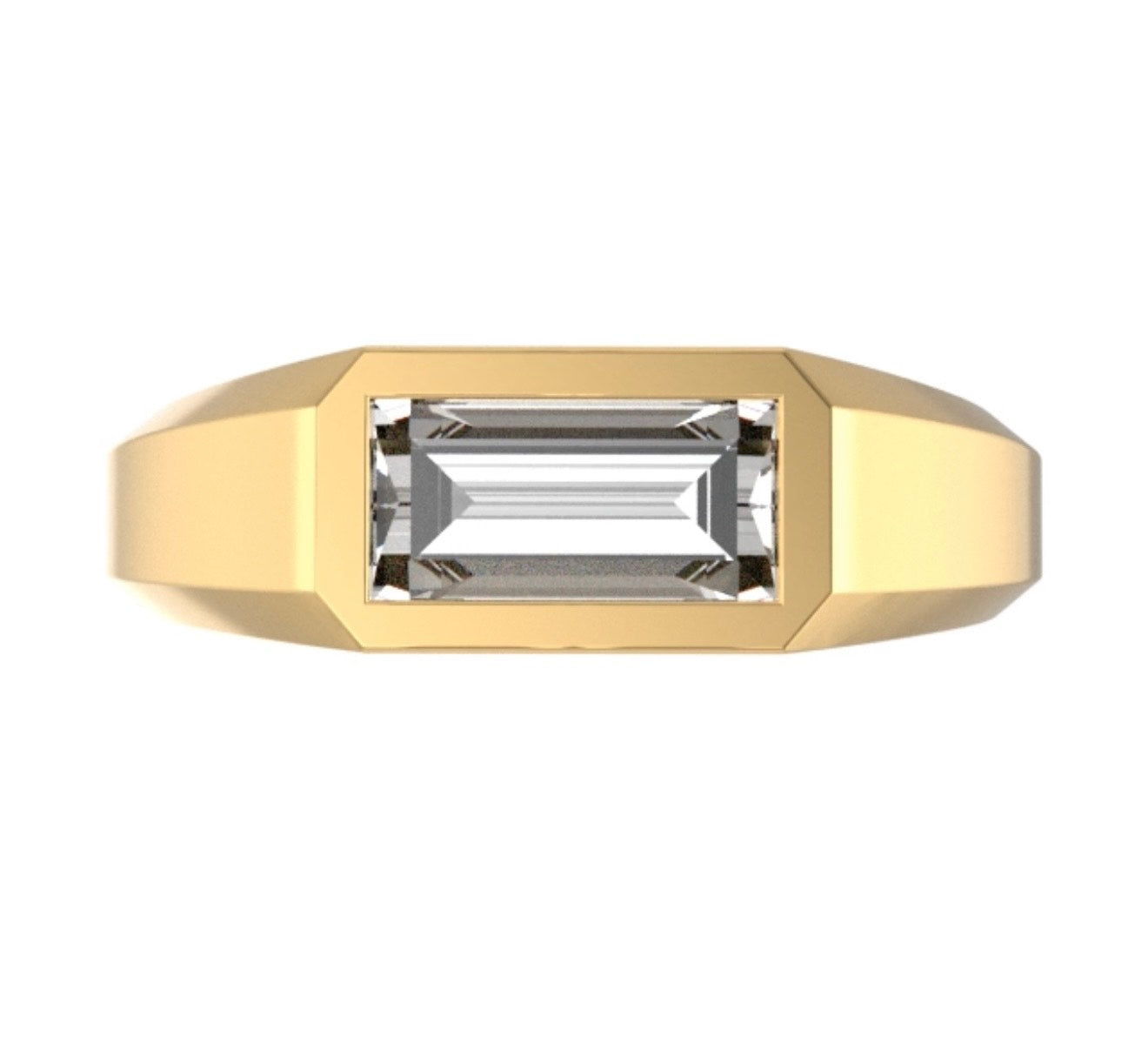 East West Set Baguette Ring – 14KT Yellow Gold, 1 ct Lab Grown Diamond