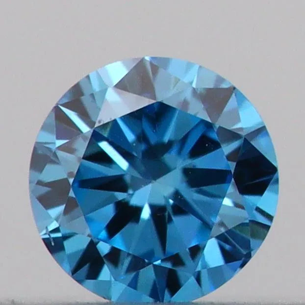 0.09ct Round Lab Grown Diamond (Colour Fancy Vivid Blue, Clarity VS2, Cut VG, IGI Certified)
