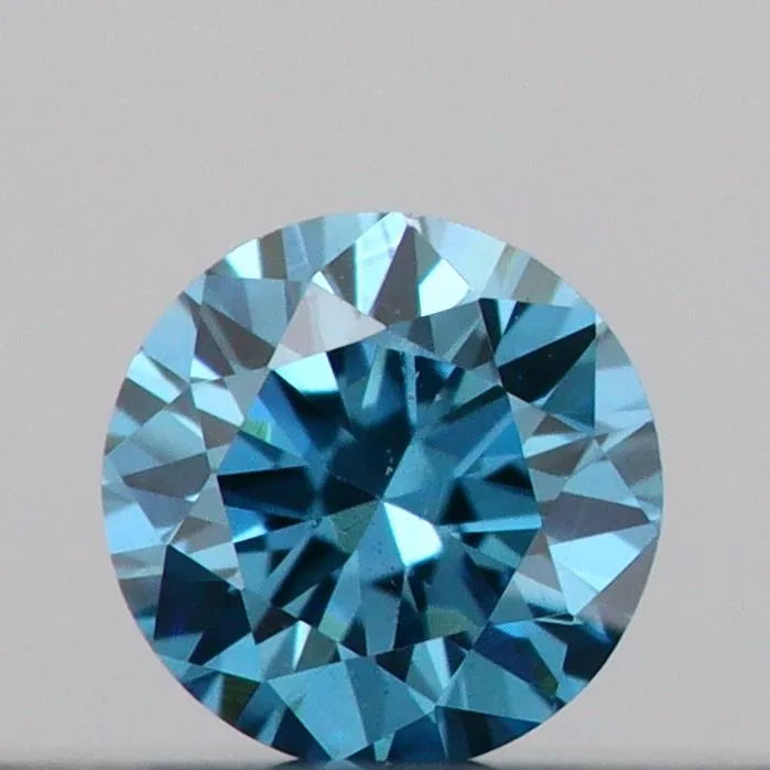 0.09ct Round Lab Grown Diamond (Colour Fancy Vivid Blue, Clarity VS2, Cut VG, IGI Certified)