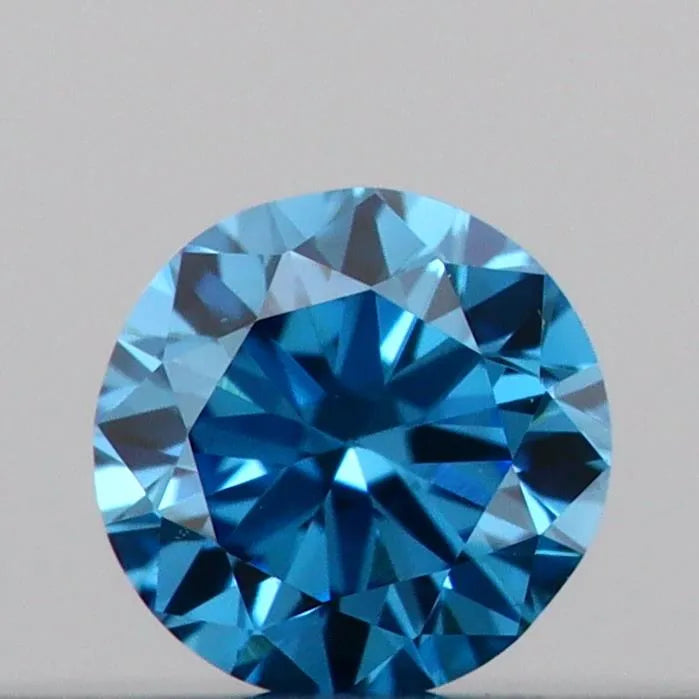 0.10ct Round Lab Grown Diamond (Colour Fancy Vivid Blue, Clarity VS1, Cut VG, IGI Certified)