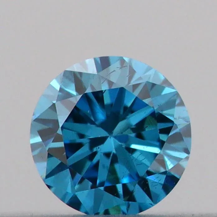0.10ct Round Lab Grown Diamond (Colour Fancy Vivid Blue, Clarity VS2, Cut VG, IGI Certified)