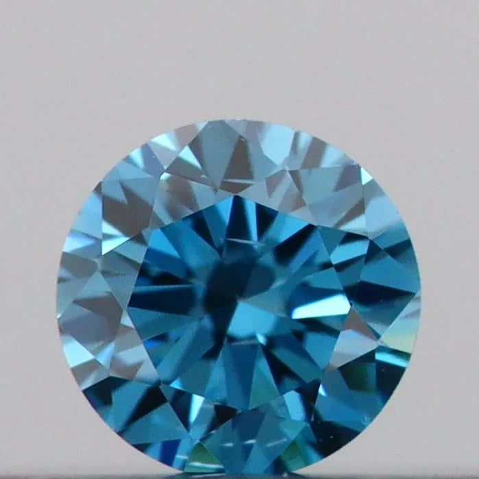 0.10ct Round Lab Grown Diamond (Colour Fancy Vivid Blue, Clarity VS2, Cut VG, IGI Certified)
