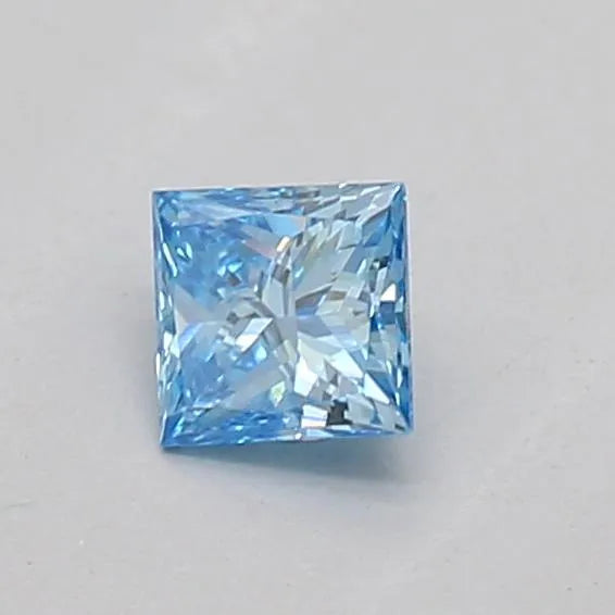 0.17ct Princess Lab Grown Diamond (Colour Fancy Vivid Blue, Clarity VVS2, IGI Certified)