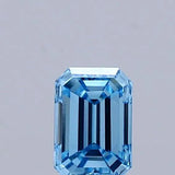 0.31ct Emerald Lab Grown Diamond (Colour Fancy Vivid Blue, Clarity VVS1, IGI Certified)