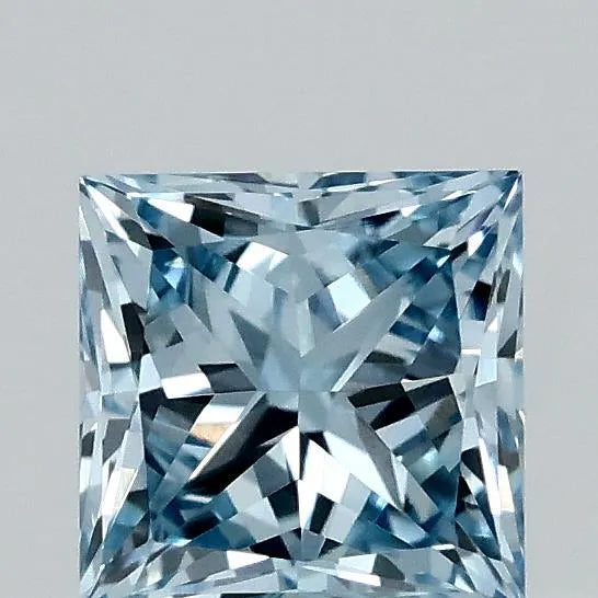 0.37ct Princess Lab Grown Diamond (Colour Fancy Vivid Blue, Clarity VVS2, IGI Certified)