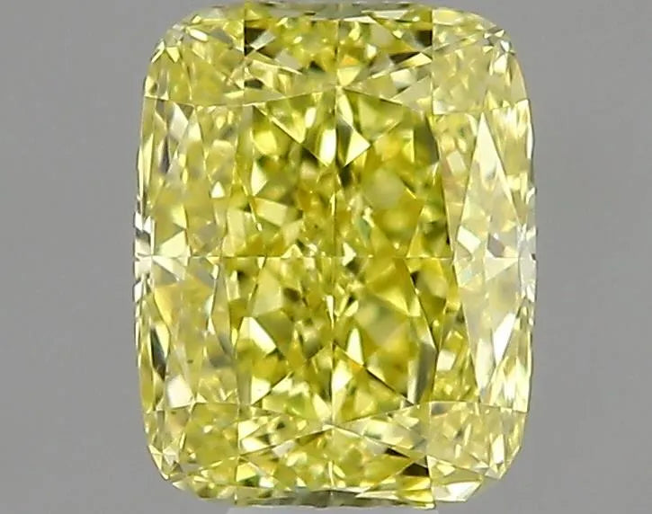 0.41ct Cushion modified Natural Diamond (Colour Fancy Intense Yellow, Clarity VS1, GIA Certified)