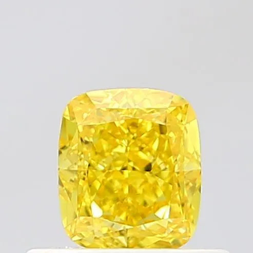 0.48ct Cushion modified Lab Grown Diamond (Colour Fancy Vivid Yellow, Clarity VVS2, IGI Certified)
