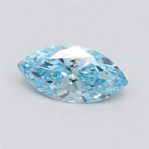 0.51ct Marquise Lab Grown Diamond (Colour Fancy Vivid Blue, Clarity VVS2, IGI Certified)