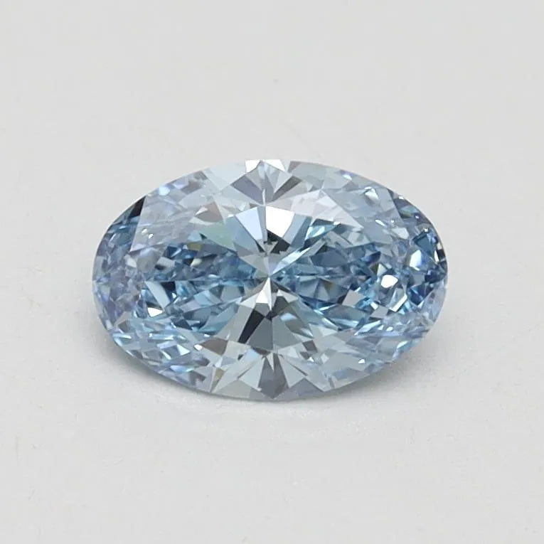 0.53ct Oval Lab Grown Diamond (Colour Fancy Vivid Blue, Clarity VVS2, IGI Certified)