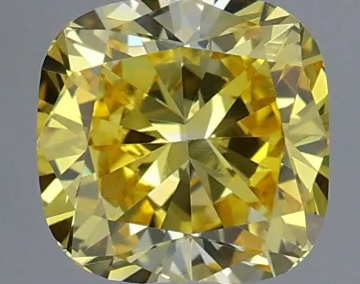 0.56ct Cushion modified Lab Grown Diamond (Colour Fancy Intense Yellow, Clarity VVS2, IGI Certified)