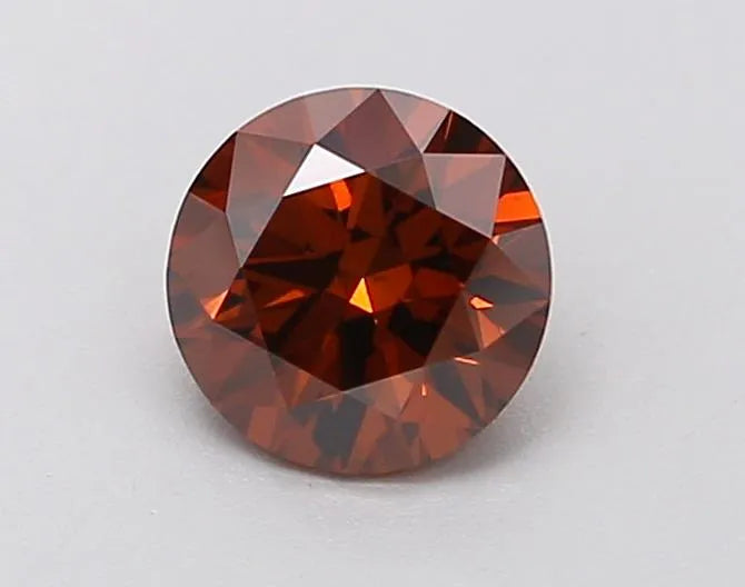 0.62ct Round Lab Grown Diamond (Colour Fancy Deep Orange, Clarity VS1, Cut EX, IGI Certified)