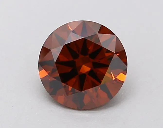 0.68ct Round Lab Grown Diamond (Colour Fancy Deep Orange, Clarity VS1, Cut EX, IGI Certified)