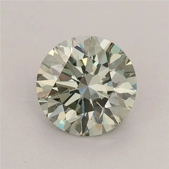 0.74ct Round Lab Grown Diamond (Colour Fancy Vivid Green, Clarity VS2, Cut EX, IGI Certified)