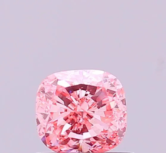 0.78ct Cushion brilliant Lab Grown Diamond (Colour Fancy Vivid Pink, Clarity VS2, Cut GD, IGI Certified)