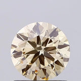 0.79ct Round Lab Grown Diamond (Colour Fancy Light Brownish Yellow, Clarity VS1, Cut EX, IGI Certified)