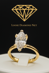 Marquise solitaire - 3 ct Lab Diamond Engagement Ring