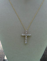 Lab Grown Diamond Cross Pendant – 18K Yellow Gold (Chain Not Included)