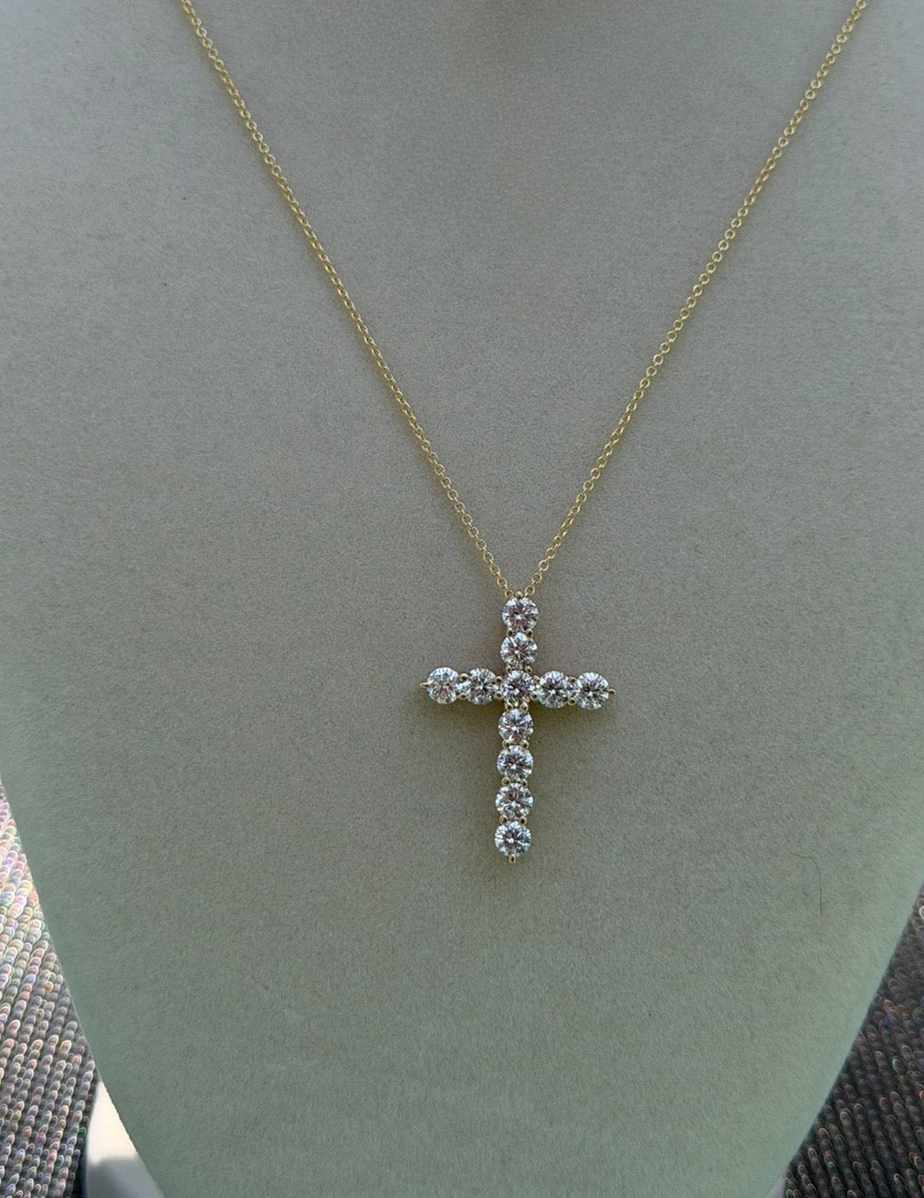 Lab Grown Diamond Cross Pendant – 18K Yellow Gold (Chain Not Included)