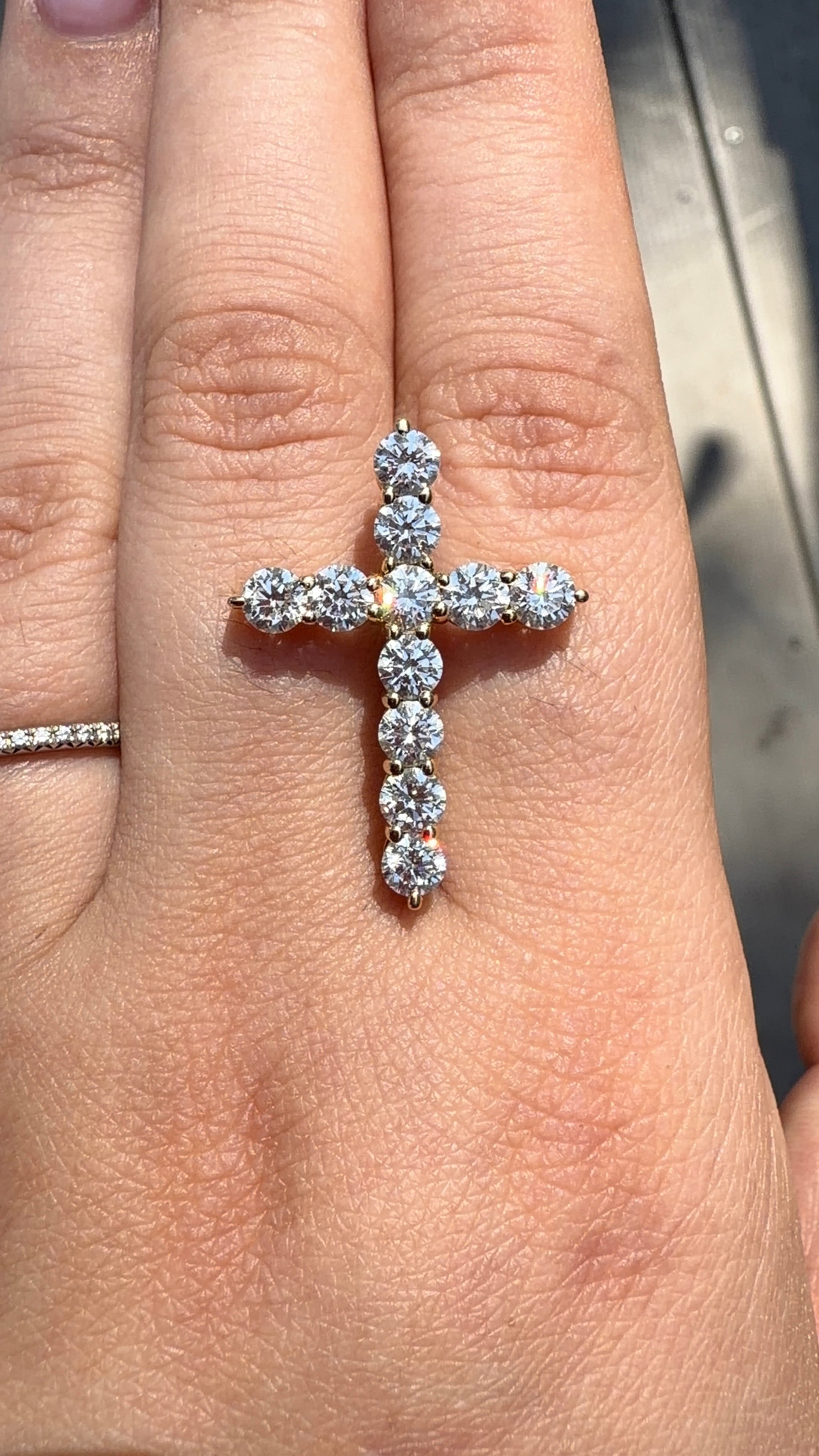 3.30 CTW Lab-Grown Diamond Cross Pendant in 14K White Gold