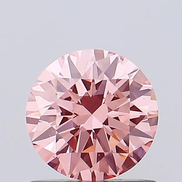 0.69ct Round Lab Grown Diamond (Colour Fancy Vivid Pink, Clarity VS2, Cut EX, IGI Certified)