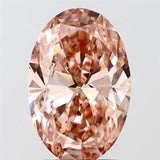 2.51ct Oval Lab Grown Diamond (Colour Fancy Vivid Brownish Pink, Clarity VS1, IGI Certified)