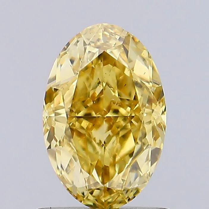 0.92ct Oval Lab Grown Diamond (Colour Fancy Intense Yellow, Clarity VS1, Cut GD, IGI Certified)