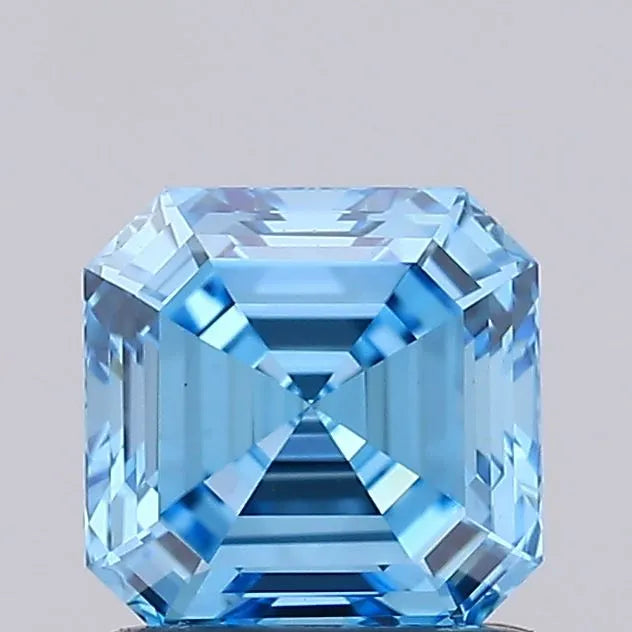 1.00ct Square emerald Lab Grown Diamond (Colour Fancy Vivid Blue, Clarity VS1, IGI Certified)