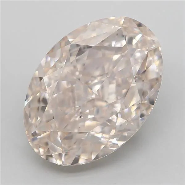 5.22ct Oval Natural Diamond (Colour Fancy Light Pinkish Brown, Clarity VS2, GIA Certified)