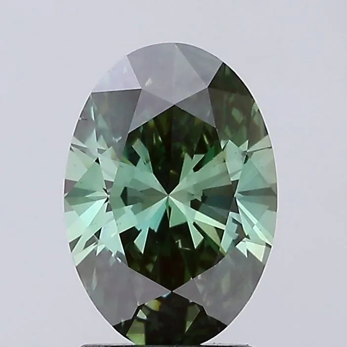 1.60ct Oval Lab Grown Diamond (Colour Fancy Deep Green, Clarity VS2, IGI Certified)