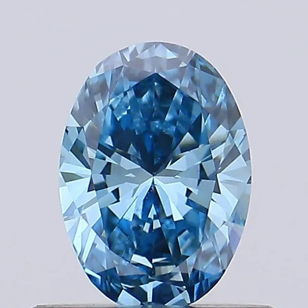 0.50ct Oval Lab Grown Diamond (Colour Fancy Vivid Blue, Clarity VS1, IGI Certified)