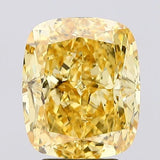 4.45ct Cushion modified Lab Grown Diamond (Colour Fancy Vivid Yellow, Clarity SI1, IGI Certified)