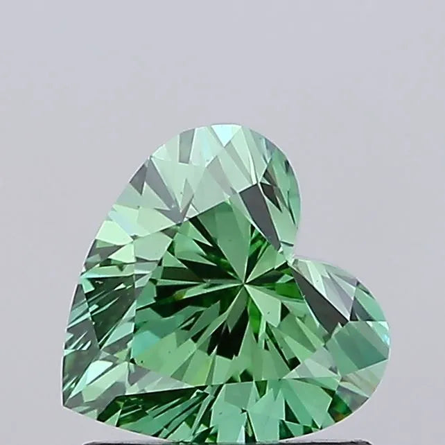 1.01ct Heart Lab Grown Diamond (Colour Fancy Vivid Green, Clarity VS1, IGI Certified)
