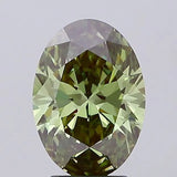 3.10ct Oval Lab Grown Diamond (Colour Fancy Vivid Green, Clarity VS1, IGI Certified)