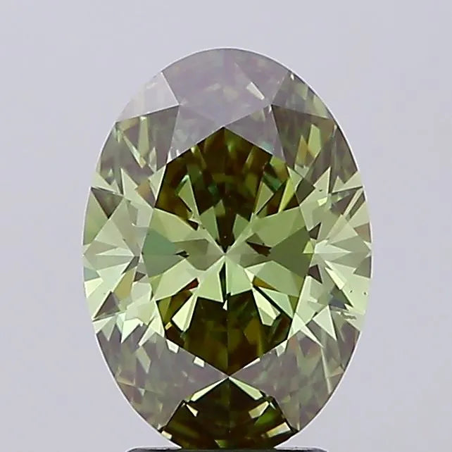 3.10ct Oval Lab Grown Diamond (Colour Fancy Vivid Green, Clarity VS1, IGI Certified)