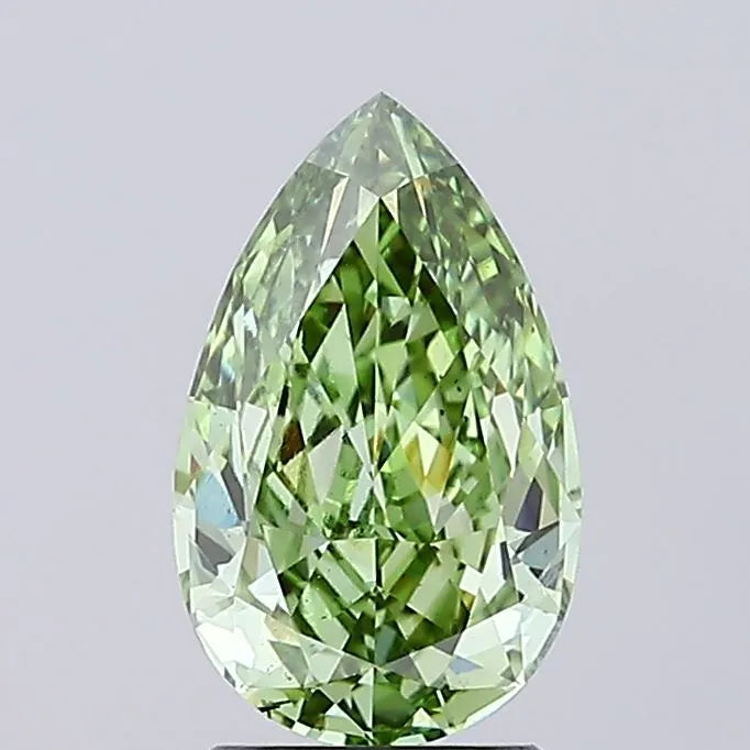 2.00ct Pear Lab Grown Diamond (Colour Fancy Vivid Green, Clarity VS2, IGI Certified)