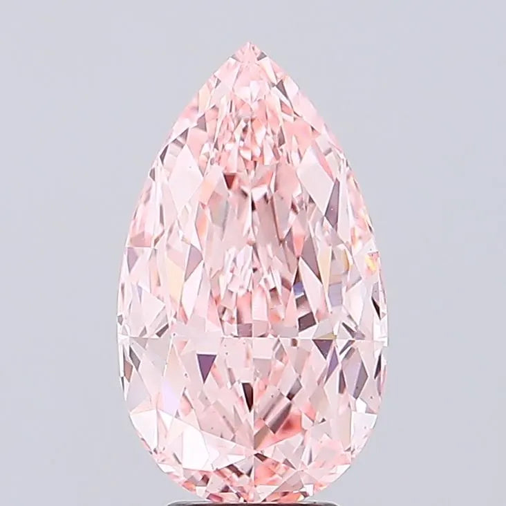 6.02ct Pear Lab Grown Diamond (Colour Fancy Vivid Pink, Clarity VS1, IGI Certified)