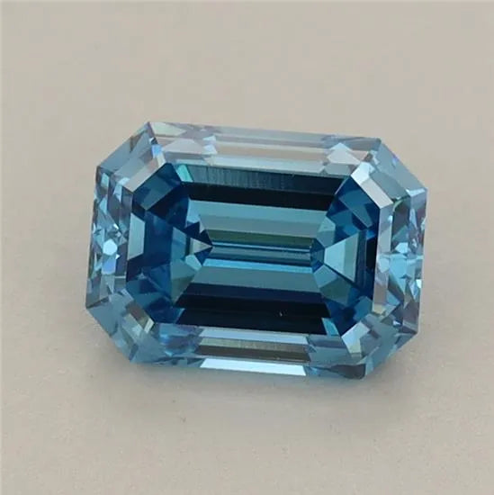 1.01ct Emerald Lab Grown Diamond (Colour Fancy Vivid Blue, Clarity VS1, IGI Certified)