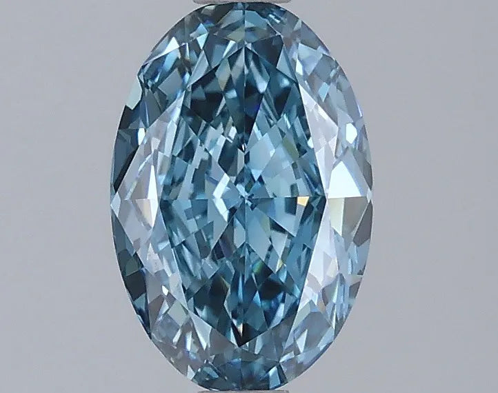 1.25ct Oval Lab Grown Diamond (Colour Fancy Vivid Blue, Clarity VVS2, IGI Certified)