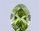 0.88ct Oval Lab Grown Diamond (Colour Fancy Vivid Green, Clarity VVS2, IGI Certified)